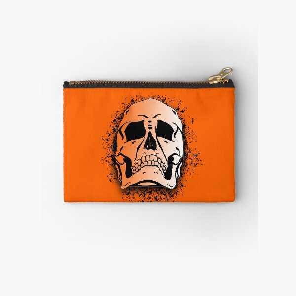 Item preview, Orange with White Grunge Skull Skeleton Bones - Distressed Punk Rock Goth Halloween designed and sold by srhosterman.