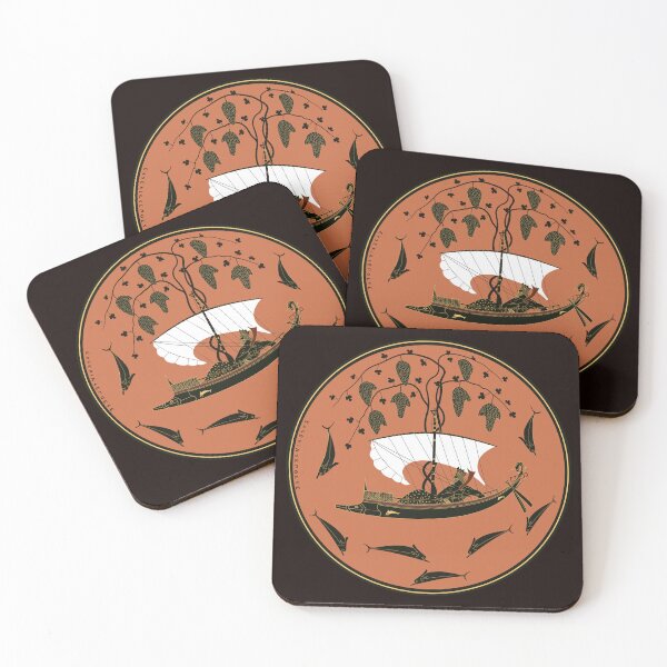 Item preview, Dionysus Cup: Greek God on Ship with Vines & Dolphins designed and sold by Happy Puppy Print On Demand.