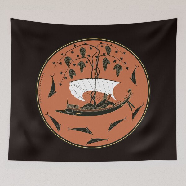 Item preview, Dionysus Cup: Greek God on Ship with Vines & Dolphins designed and sold by Happy Puppy Print On Demand.