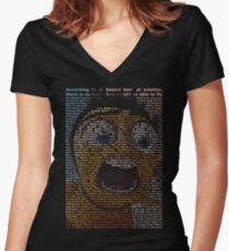 bee movie script Women's Fitted V-Neck T-Shirt