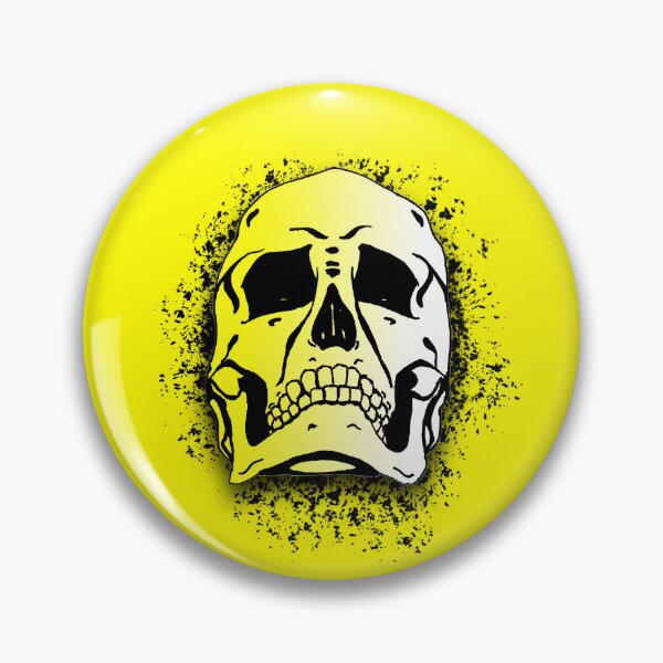 Artikelvorschau, Yellow with White Grunge Skull Skeleton Bones - Distressed Punk Rock Goth Halloween entworfen und verkauft von srhosterman.