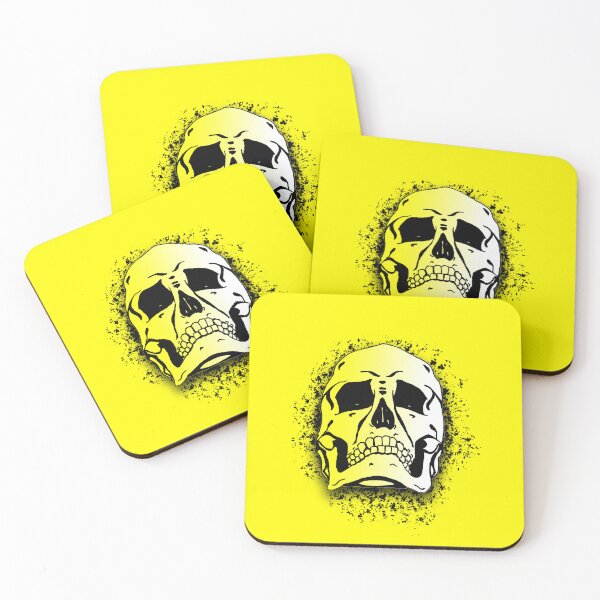 Item preview, Yellow with White Grunge Skull Skeleton Bones - Distressed Punk Rock Goth Halloween designed and sold by srhosterman.