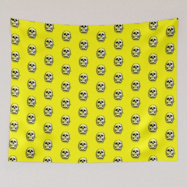 Item preview, Yellow with White Grunge Skull Skeleton Bones - Distressed Punk Rock Goth Halloween designed and sold by srhosterman.