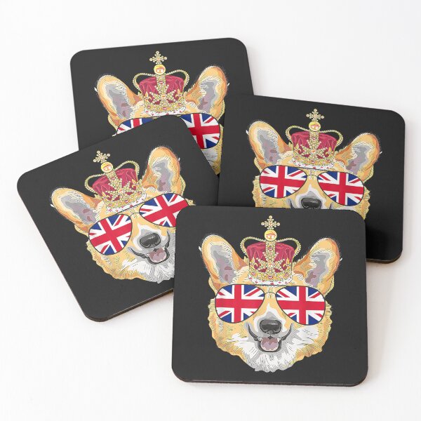 Item preview, The Queen's Platinum Jubilee 2022 Royal Corgi UK Sunglasses T-Shirt designed and sold by Azim-Stefan.