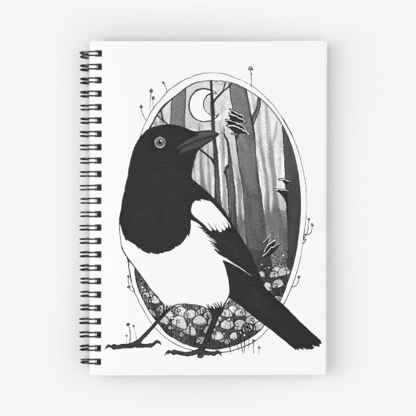 Item preview, Moonlit Magpie and Mushrooms designed and sold by a swarm of ants.