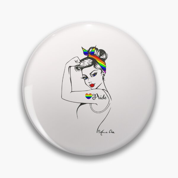 Item preview, LGBT Girl Power Pin Up retro art by Anne Cha Flag Gay Pride T-Shirt designed and sold by Azim-Stefan.