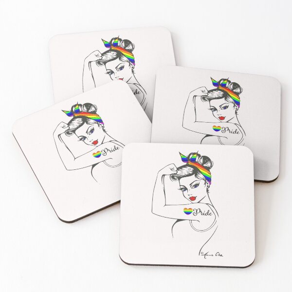Item preview, LGBT Girl Power Pin Up retro art by Anne Cha Flag Gay Pride T-Shirt designed and sold by Azim-Stefan.
