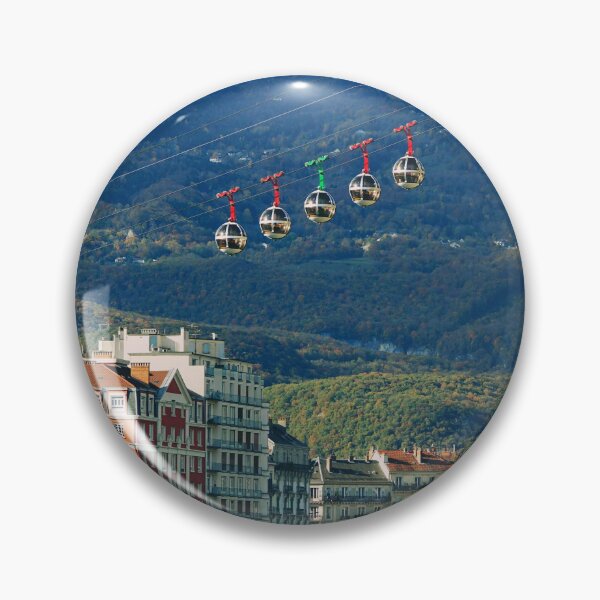 Item preview, Grenoble cable car - French Alps cityscape designed and sold by CarolinaReina.