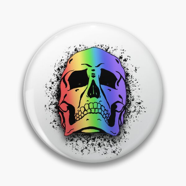 Artikelvorschau, Rainbow Gay Pride White Grunge Skull Skeleton Bones - Distressed Punk Rock Goth Halloween entworfen und verkauft von srhosterman.