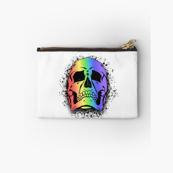 Item preview, Rainbow Gay Pride White Grunge Skull Skeleton Bones - Distressed Punk Rock Goth Halloween designed and sold by srhosterman.