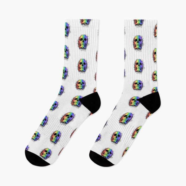 Item preview, Rainbow Gay Pride White Grunge Skull Skeleton Bones - Distressed Punk Rock Goth Halloween designed and sold by srhosterman.