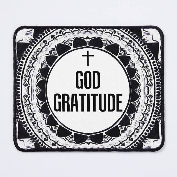 Item preview, Black & White 'God Gratitude' Mandala designed and sold by TigaTiga.