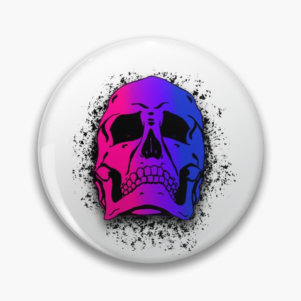 Item preview, Bi Pride Flag with White Grunge Skull Skeleton Bones - Distressed Punk Rock Goth Halloween designed and sold by srhosterman.