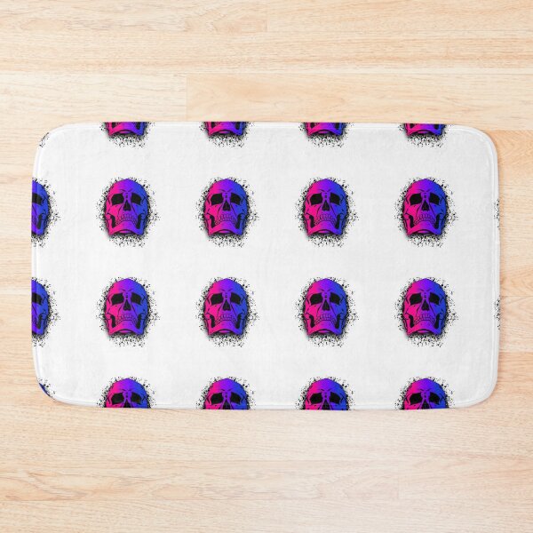 Item preview, Bi Pride Flag with White Grunge Skull Skeleton Bones - Distressed Punk Rock Goth Halloween designed and sold by srhosterman.