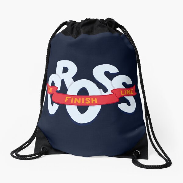 Cross the finish line Drawstring Bag