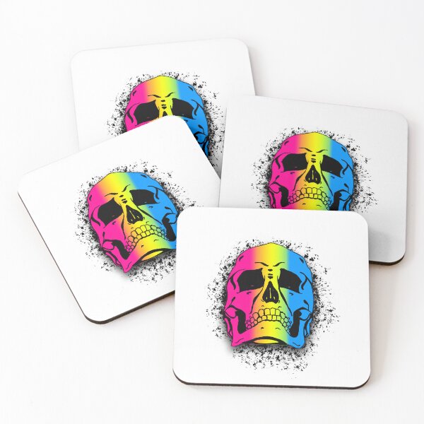 Item preview, Pansexual Flag with White Grunge Skull Skeleton Bones - Distressed Punk Rock Goth Halloween designed and sold by srhosterman.
