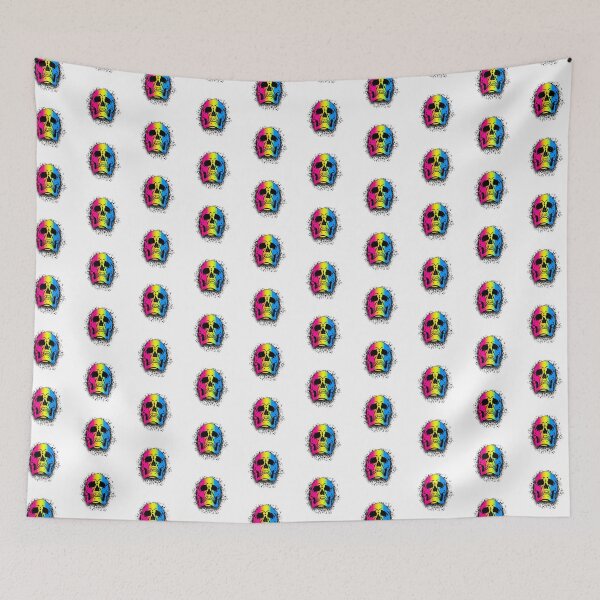 Item preview, Pansexual Flag with White Grunge Skull Skeleton Bones - Distressed Punk Rock Goth Halloween designed and sold by srhosterman.