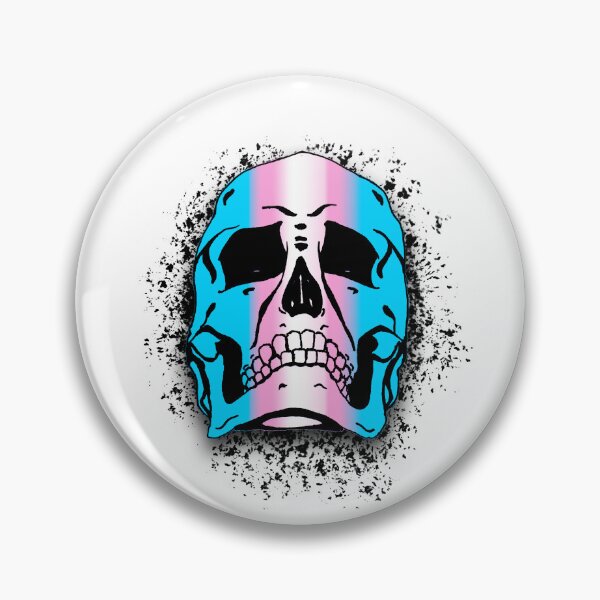Item preview, Transgender Flag with White Grunge Skull Skeleton Bones - Distressed Punk Rock Goth Halloween designed and sold by srhosterman.