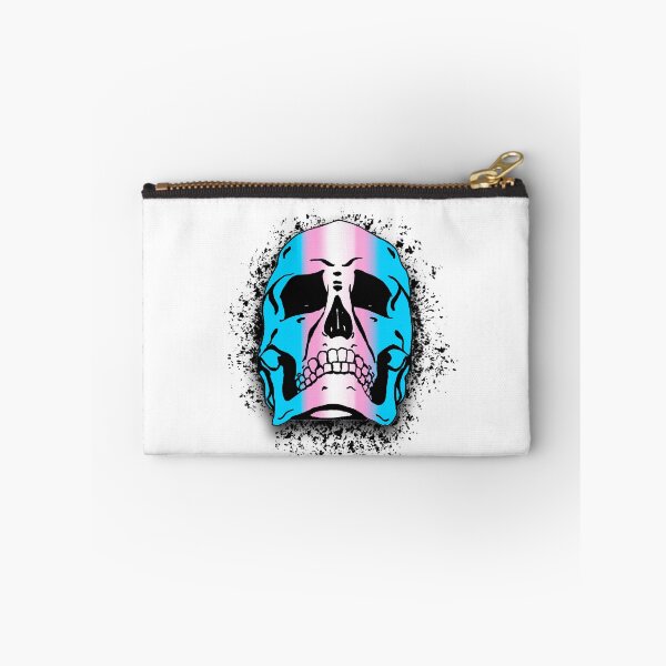 Item preview, Transgender Flag with White Grunge Skull Skeleton Bones - Distressed Punk Rock Goth Halloween designed and sold by srhosterman.