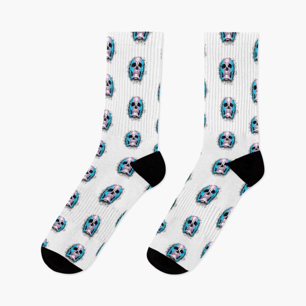 Item preview, Transgender Flag with White Grunge Skull Skeleton Bones - Distressed Punk Rock Goth Halloween designed and sold by srhosterman.