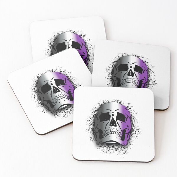 Item preview, Asexual Flag with White Grunge Skull Skeleton Bones - Distressed Punk Rock Goth Halloween designed and sold by srhosterman.