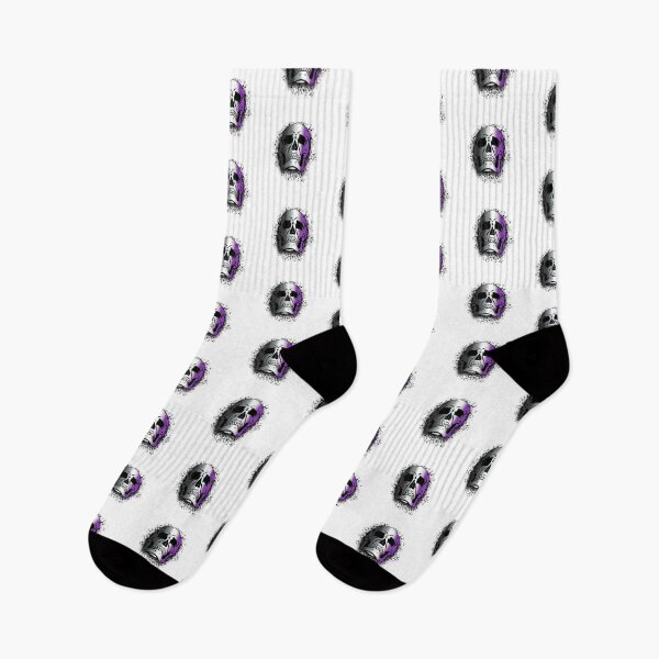 Item preview, Asexual Flag with White Grunge Skull Skeleton Bones - Distressed Punk Rock Goth Halloween designed and sold by srhosterman.