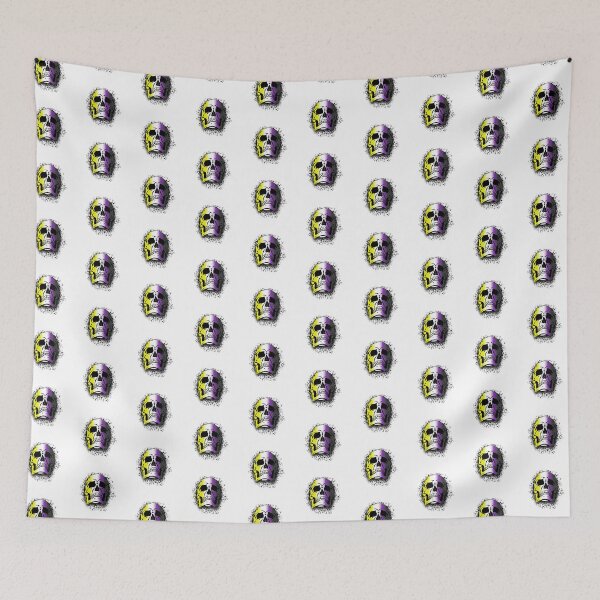 Item preview, Nonbinary Flag with White Grunge Skull Skeleton Bones - Distressed Punk Rock Goth Halloween designed and sold by srhosterman.