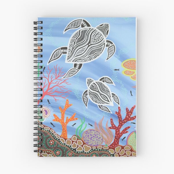 Item preview, Mum and bub turtle swimming over coral reef designed and sold by KooriColours013.