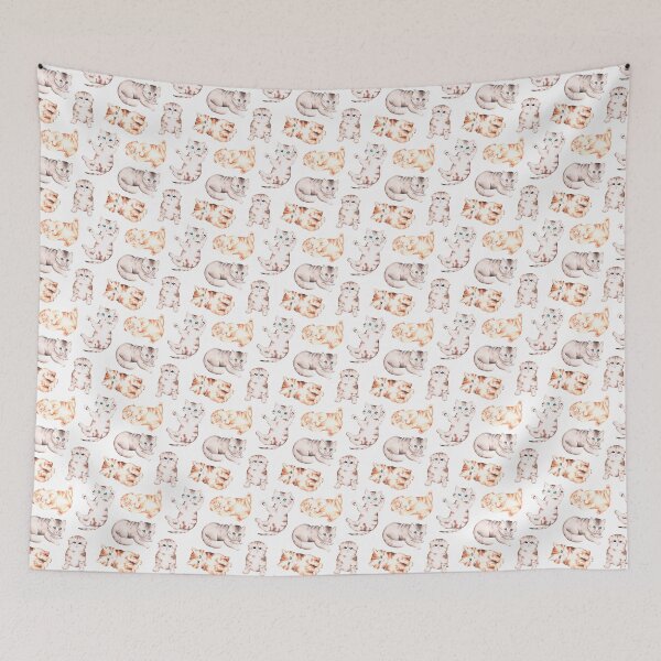 Item preview, Kittens pattern. Watercolor illustration. designed and sold by Trilisti.