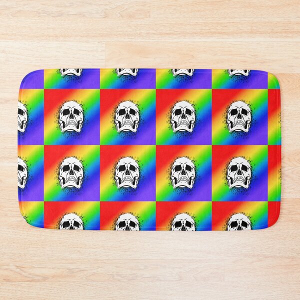 Item preview, Rainbow Proud Gay Pride White Grunge Skull Skeleton Bones - Distressed Punk Rock Goth Halloween designed and sold by srhosterman.