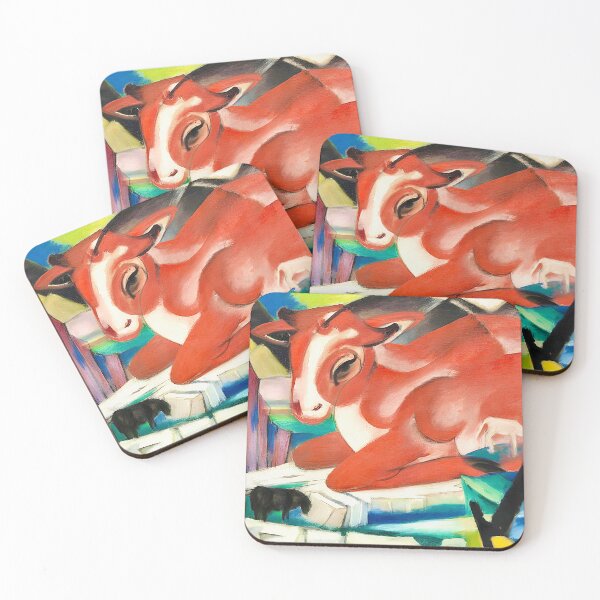 Artikelvorschau, The World Cow Red Cow Resting by Franz Marc entworfen und verkauft von WonderweissStudio.