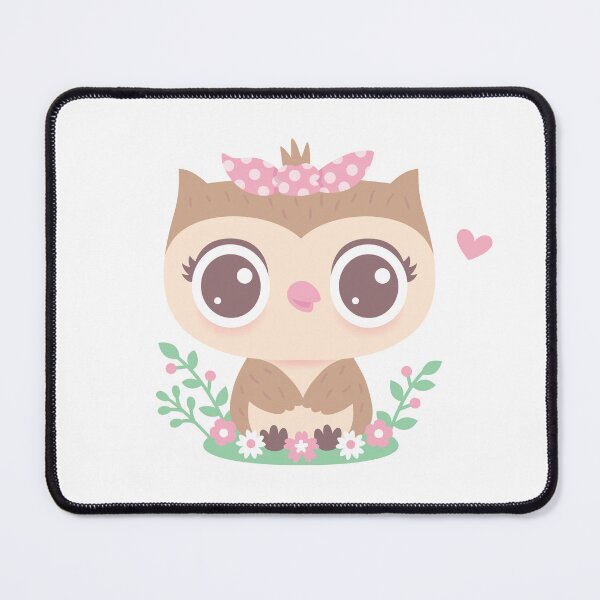 Item preview, Cute Baby Owl With Pink Bow designed and sold by rustydoodle.