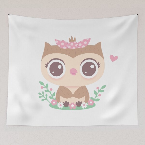 Item preview, Cute Baby Owl With Pink Bow designed and sold by rustydoodle.