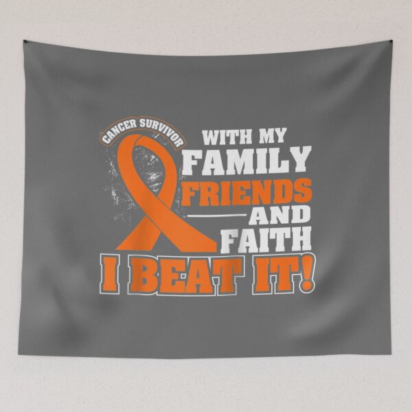 Aperçu de l'œuvre Family Faith I Beat It Leukemia Cancer Awareness Ribbon créée et vendue par DanutagBianchi.