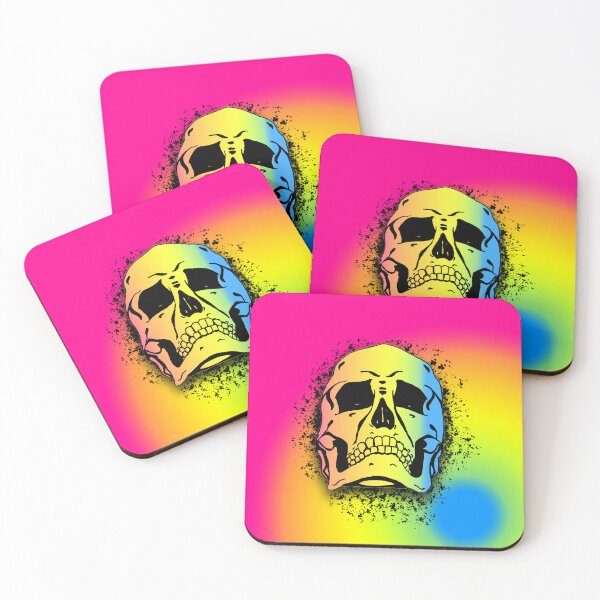 Item preview, Pansexual Flag with Grunge Skull Skeleton Bones - Distressed Punk Rock Goth Halloween designed and sold by srhosterman.