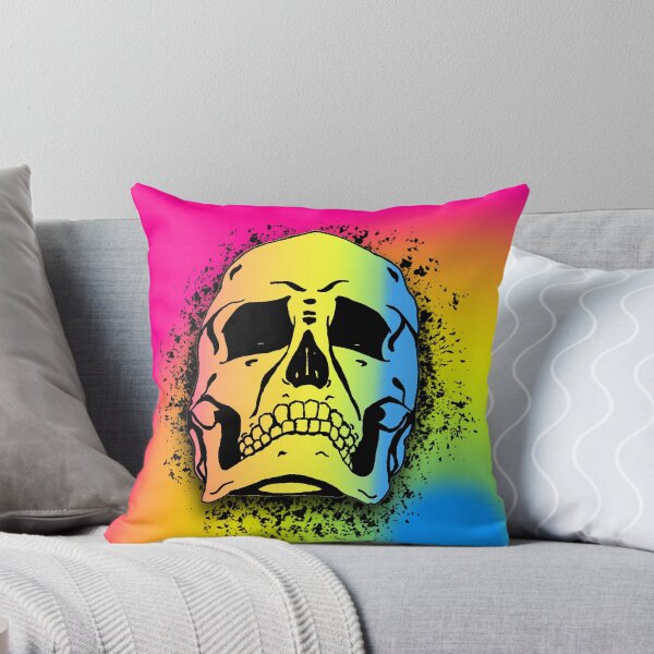 Item preview, Pansexual Flag with Grunge Skull Skeleton Bones - Distressed Punk Rock Goth Halloween designed and sold by srhosterman.