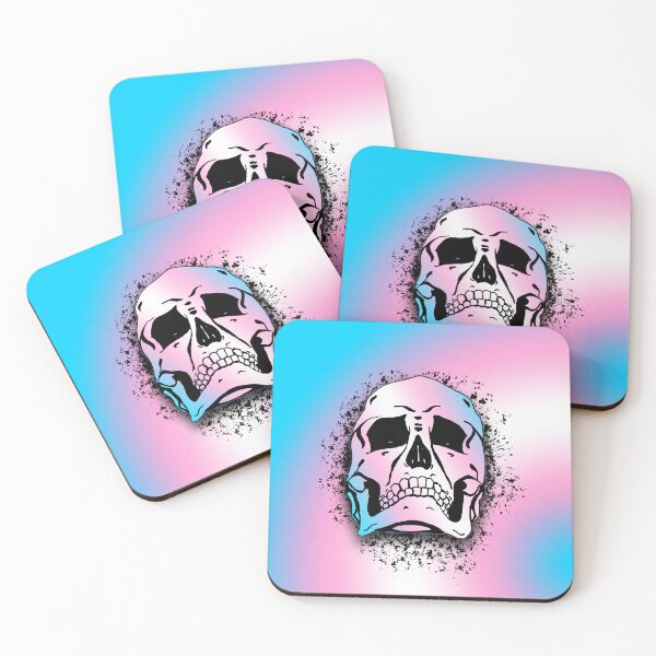 Item preview, Transgender Flag with Grunge Skull Skeleton Bones - Distressed Punk Rock Goth Halloween designed and sold by srhosterman.