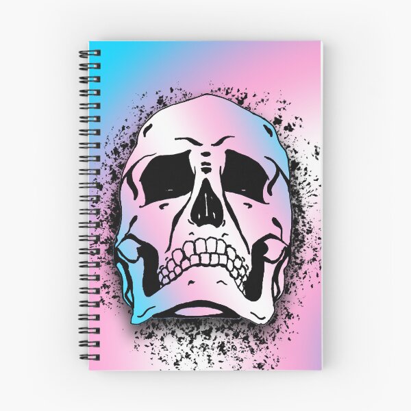 Aperçu de l'œuvre Transgender Flag with Grunge Skull Skeleton Bones - Distressed Punk Rock Goth Halloween créée et vendue par srhosterman.