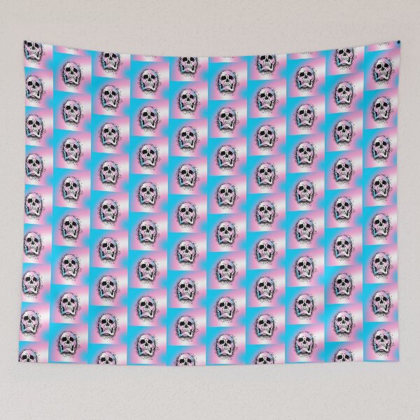 Item preview, Transgender Flag with Grunge Skull Skeleton Bones - Distressed Punk Rock Goth Halloween designed and sold by srhosterman.