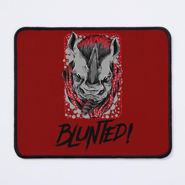 Item preview, Blunted-  White Rhino smoking a blunt-  420 Stoner Design  Red Accents designed and sold by YomeHayin.