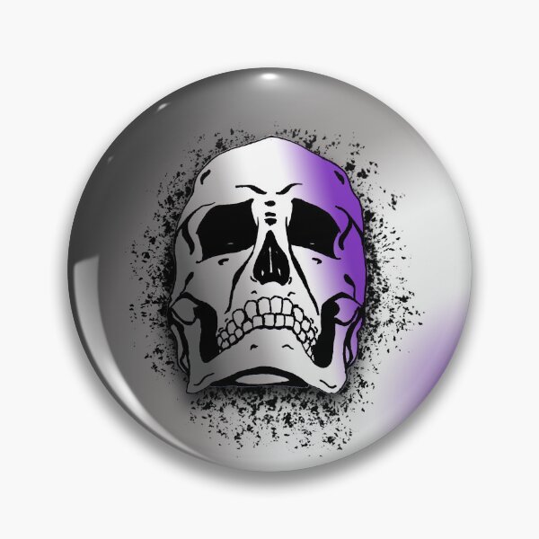 Artikelvorschau, Asexual Flag with Grunge Skull Skeleton Bones - Distressed Punk Rock Goth Halloween entworfen und verkauft von srhosterman.