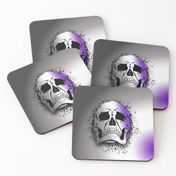 Item preview, Asexual Flag with Grunge Skull Skeleton Bones - Distressed Punk Rock Goth Halloween designed and sold by srhosterman.