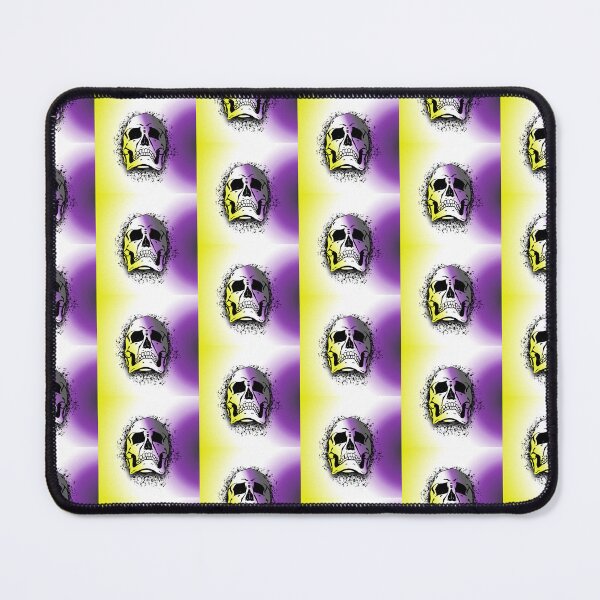 Item preview, Nonbinary Flag with Grunge Skull Skeleton Bones - Distressed Punk Rock Goth Halloween designed and sold by srhosterman.