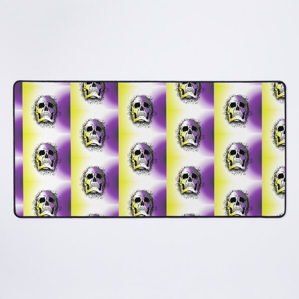 Item preview, Nonbinary Flag with Grunge Skull Skeleton Bones - Distressed Punk Rock Goth Halloween designed and sold by srhosterman.