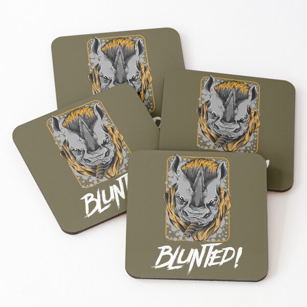 Item preview, Blunted-  White Rhino smoking a blunt-  420 Stoner Design  Orange Accents designed and sold by YomeHayin.
