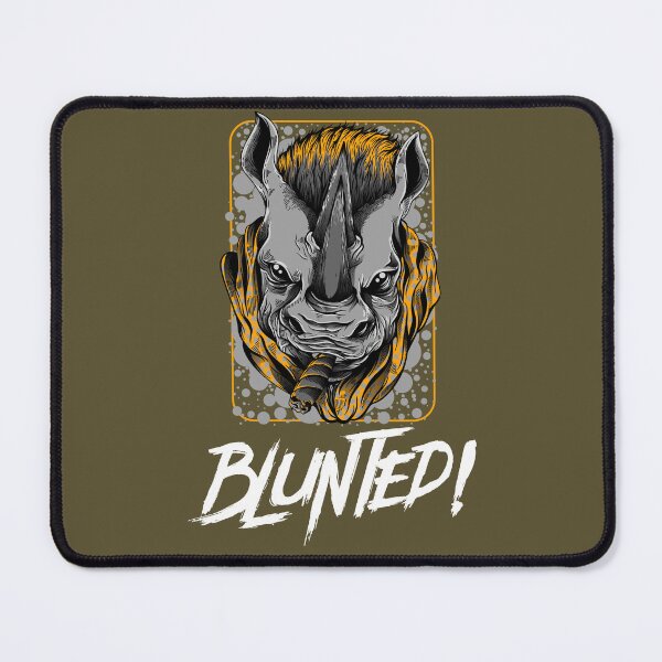 Item preview, Blunted-  White Rhino smoking a blunt-  420 Stoner Design  Orange Accents designed and sold by YomeHayin.