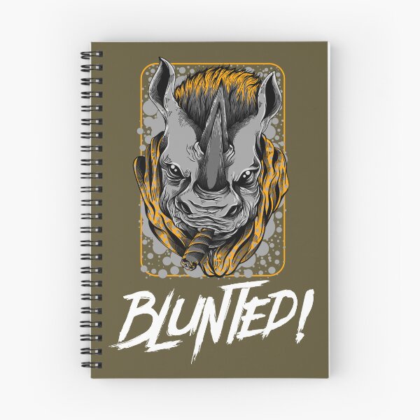 Item preview, Blunted-  White Rhino smoking a blunt-  420 Stoner Design  Orange Accents designed and sold by YomeHayin.
