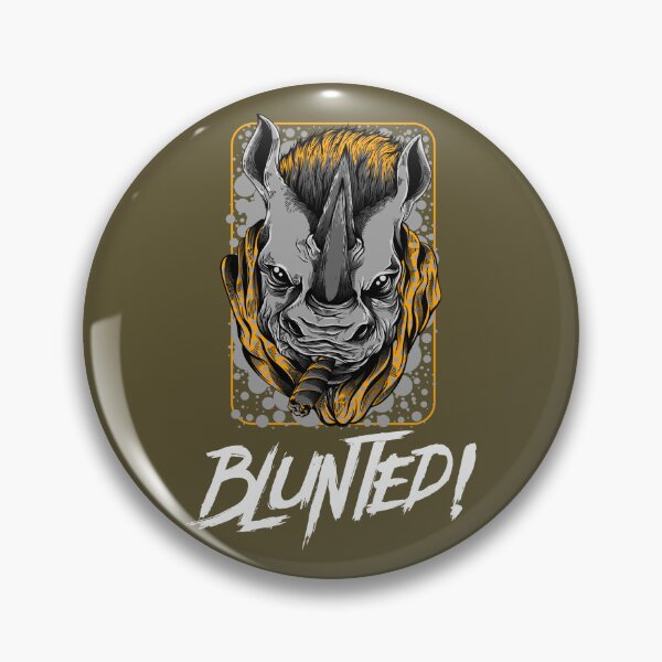 Item preview, Blunted-  White Rhino smoking a blunt-  420 Stoner Design  Orange Accents designed and sold by YomeHayin.