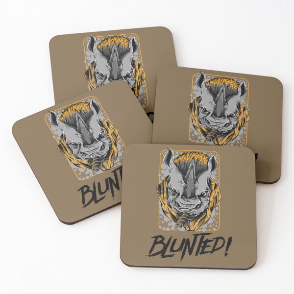 Item preview, Blunted-  White Rhino smoking a blunt-  420 Stoner Design  Orange Accents designed and sold by YomeHayin.