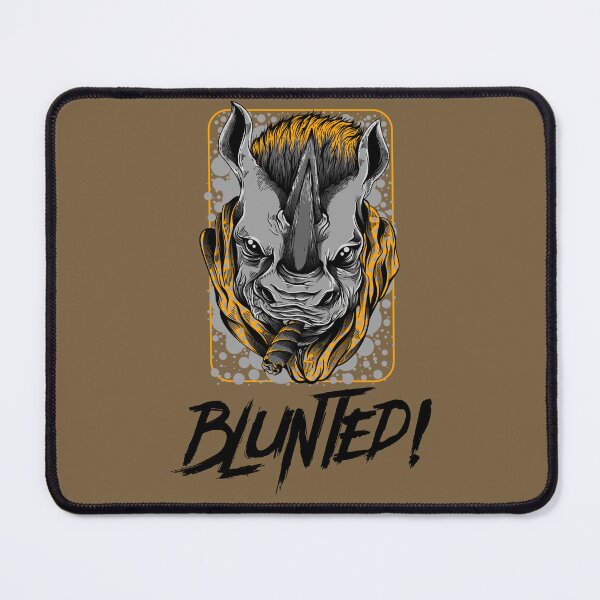 Item preview, Blunted-  White Rhino smoking a blunt-  420 Stoner Design  Orange Accents designed and sold by YomeHayin.